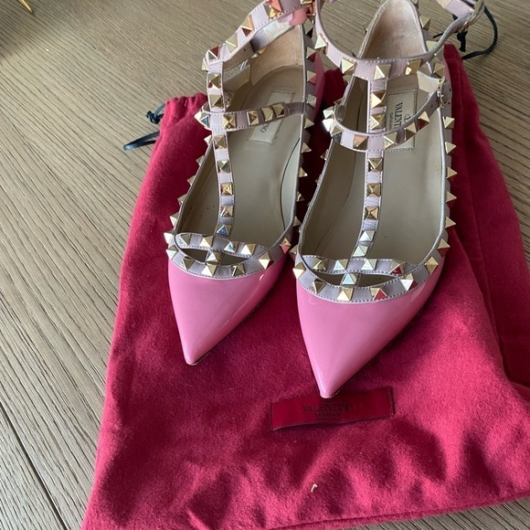 Valentino pink rock stud flats - Picture 4 of 12